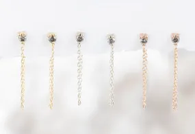 Diamond Sunburst Chain Hoops