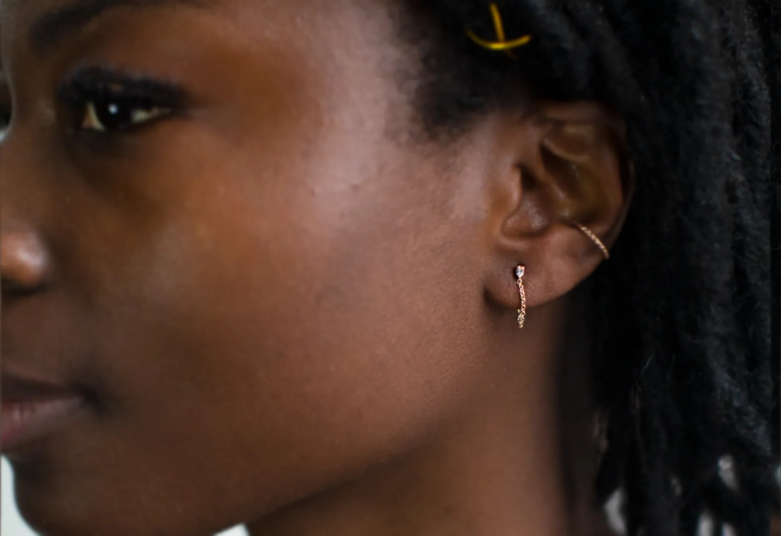 Diamond Sunburst Chain Hoops