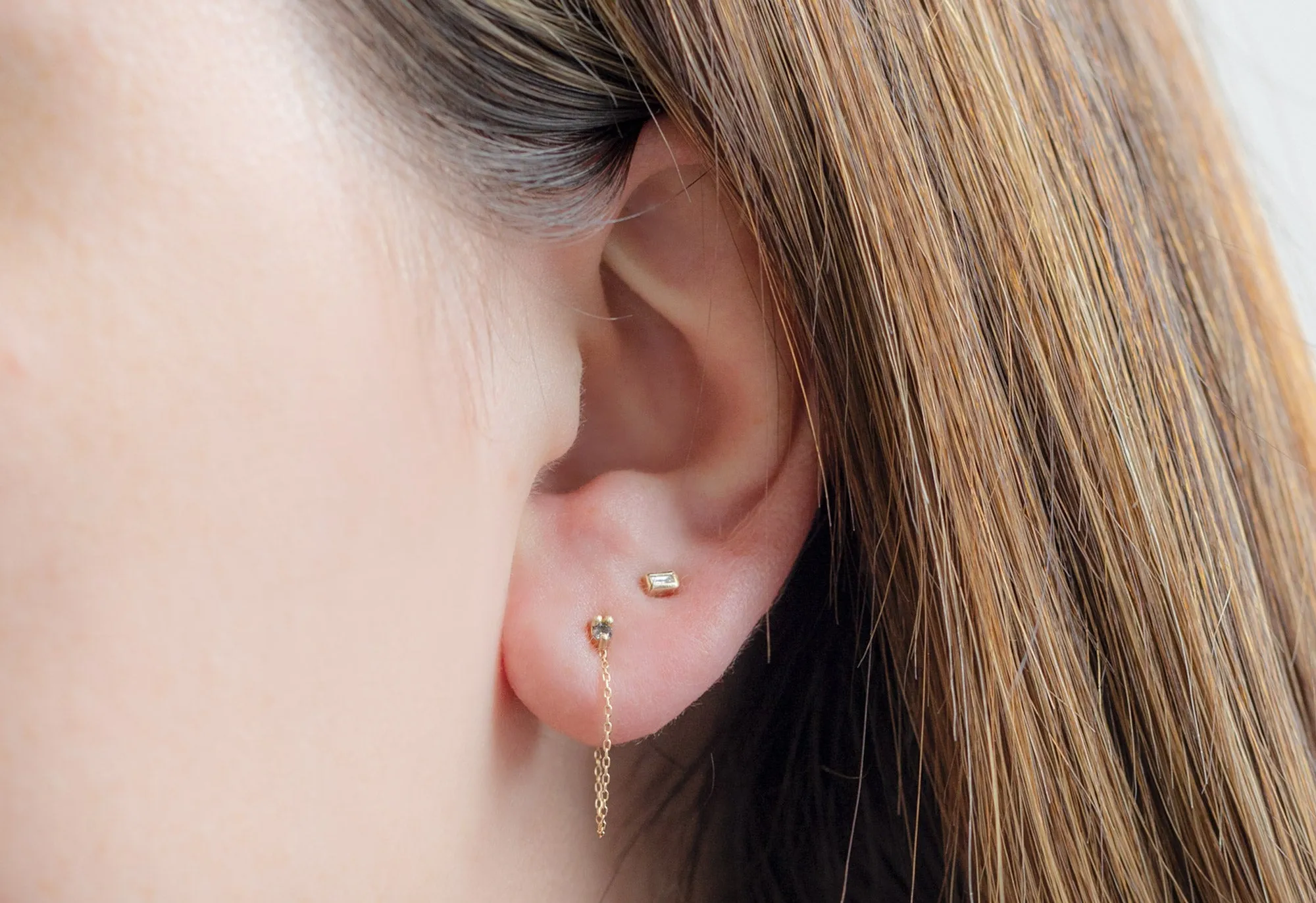 Diamond Sunburst Chain Hoops