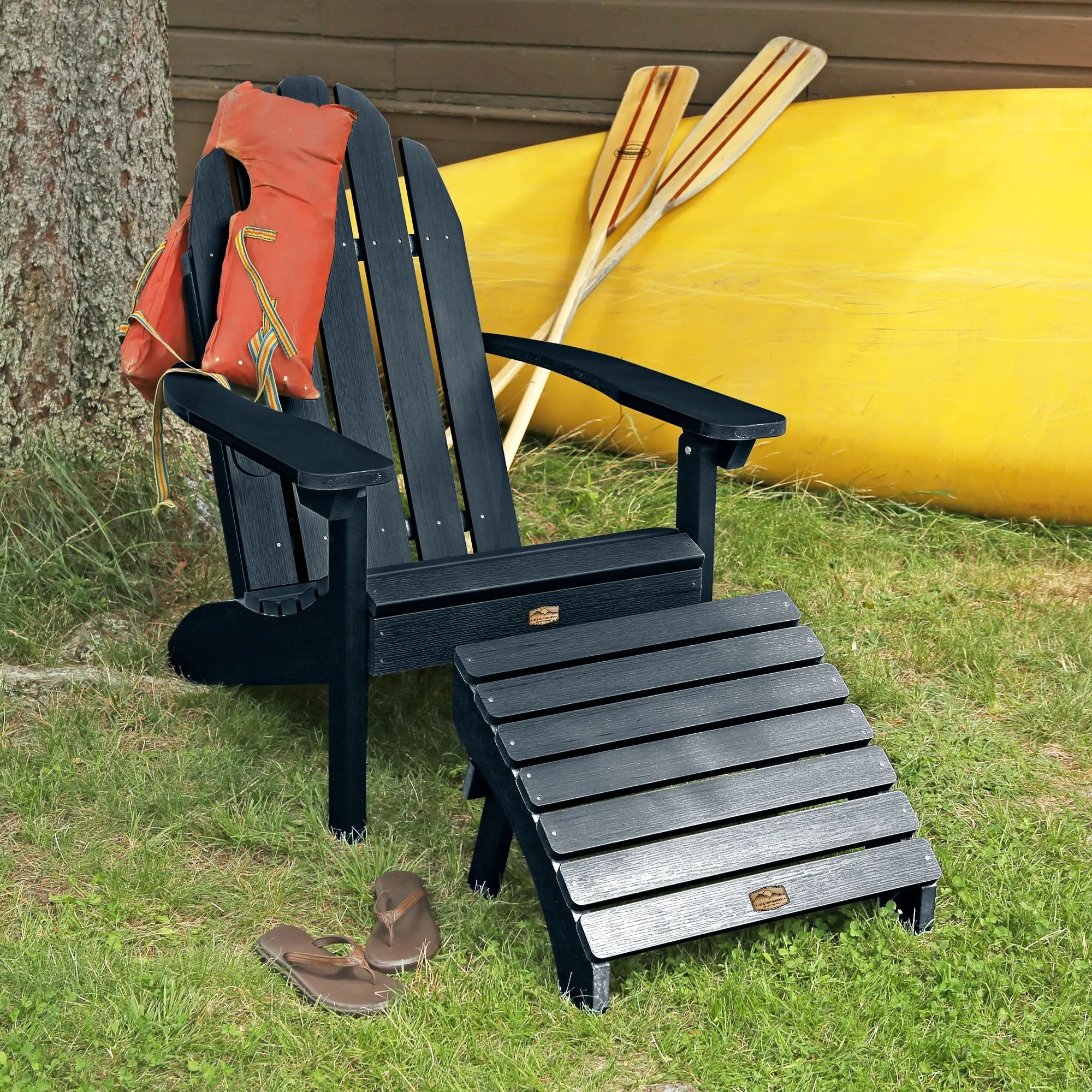 Essential Adirondack Chair with Essential Folding Ottoman