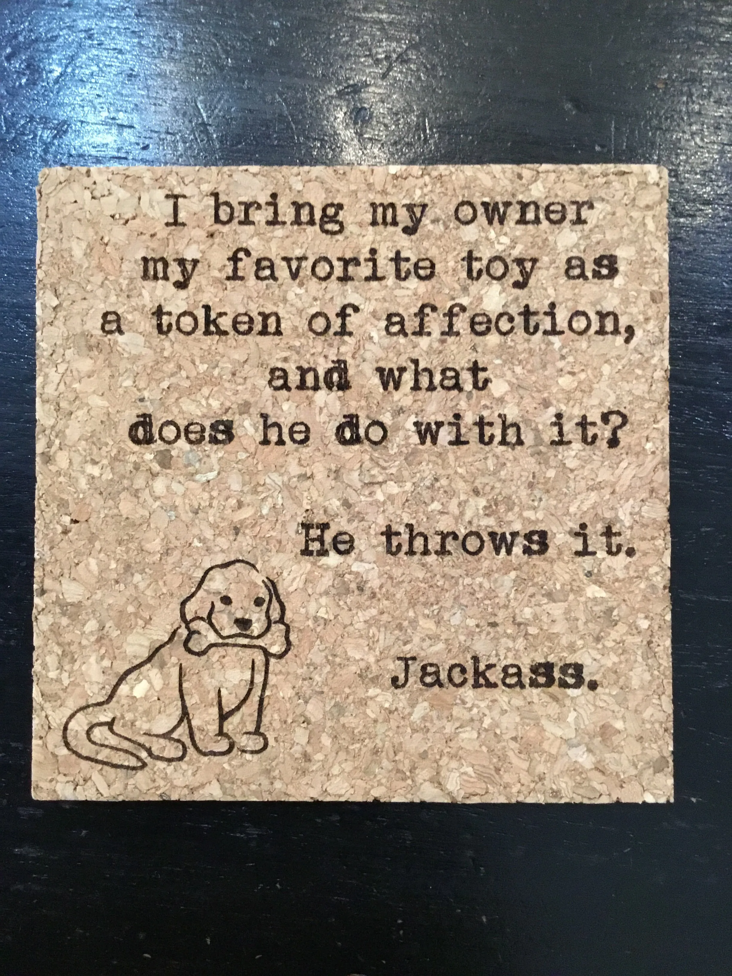 Funny cork coasters made in USA