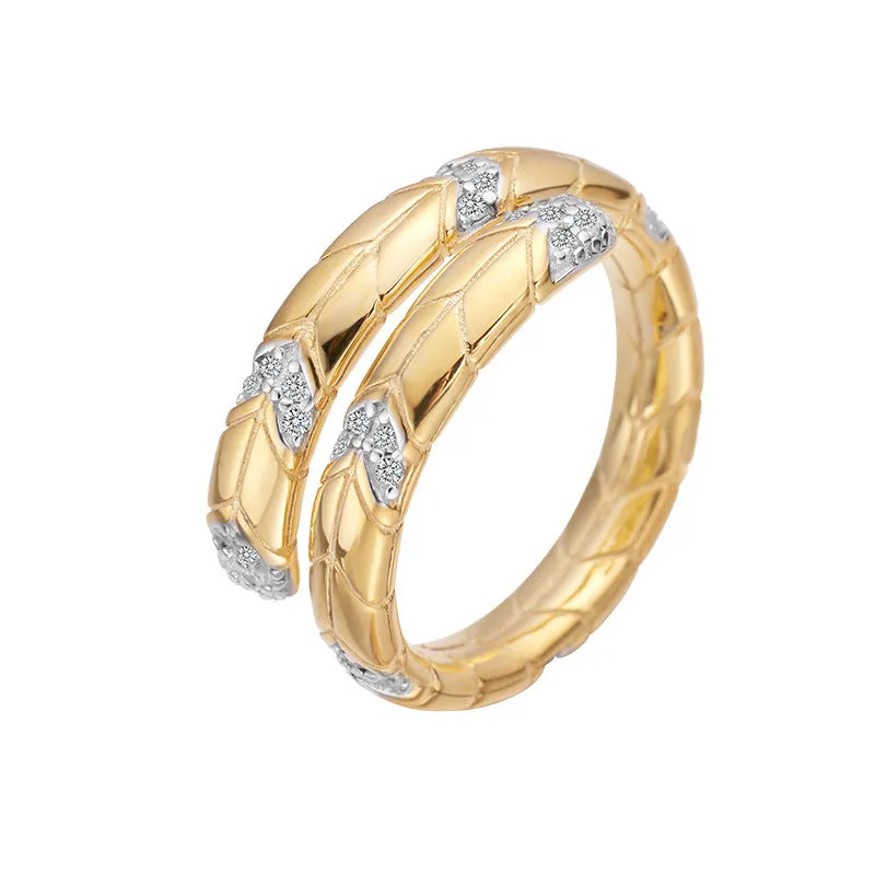 Gold Zirconia Ring 18K Gold Vermeil