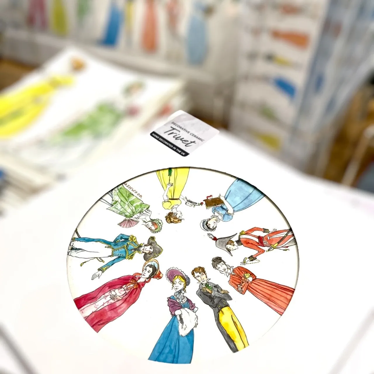 Jane Austen's House Ceramic Character Trivet - Exclusive