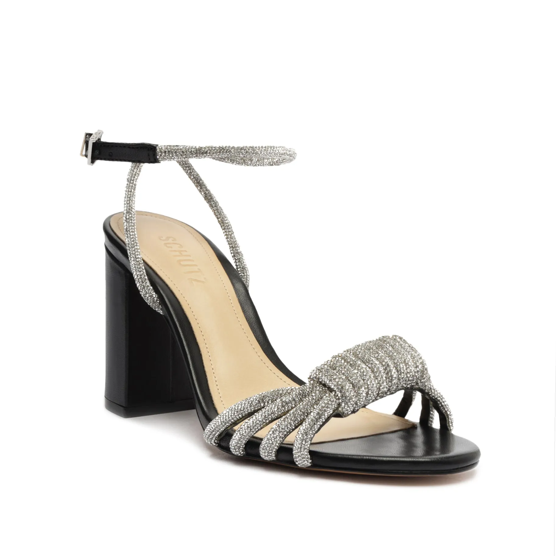 Jewell Block Leather Sandal