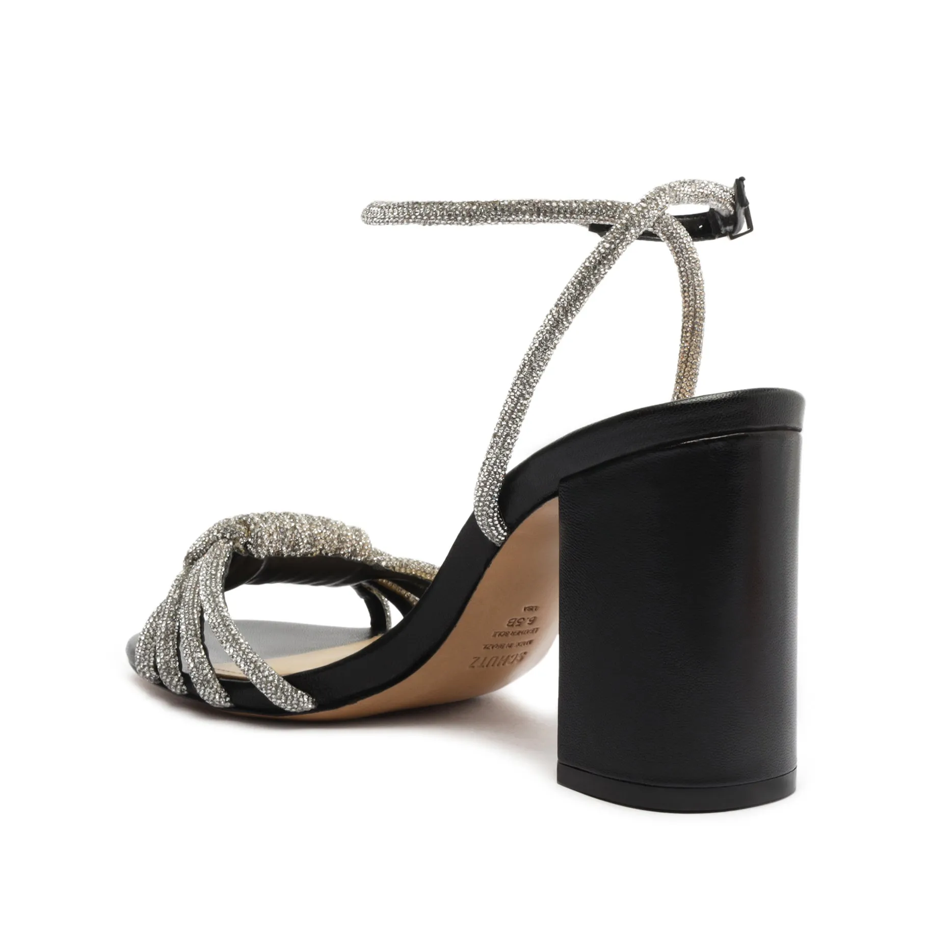 Jewell Block Leather Sandal