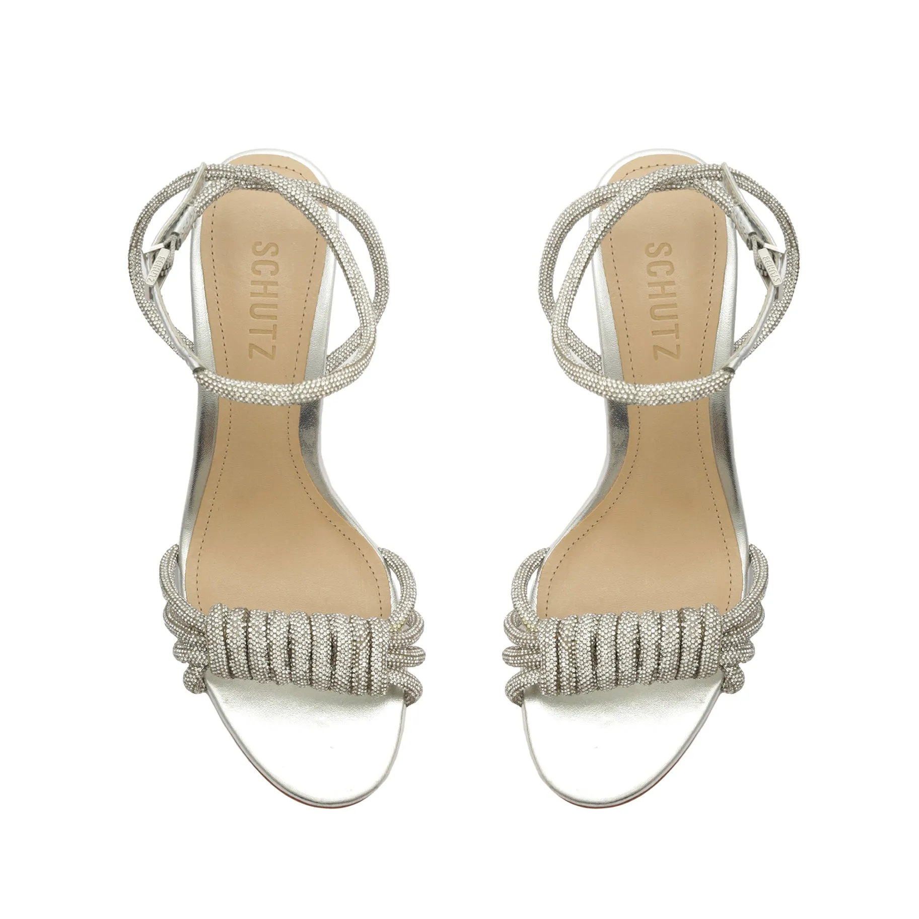 Jewell Block Metallic Nappa Leather Sandal