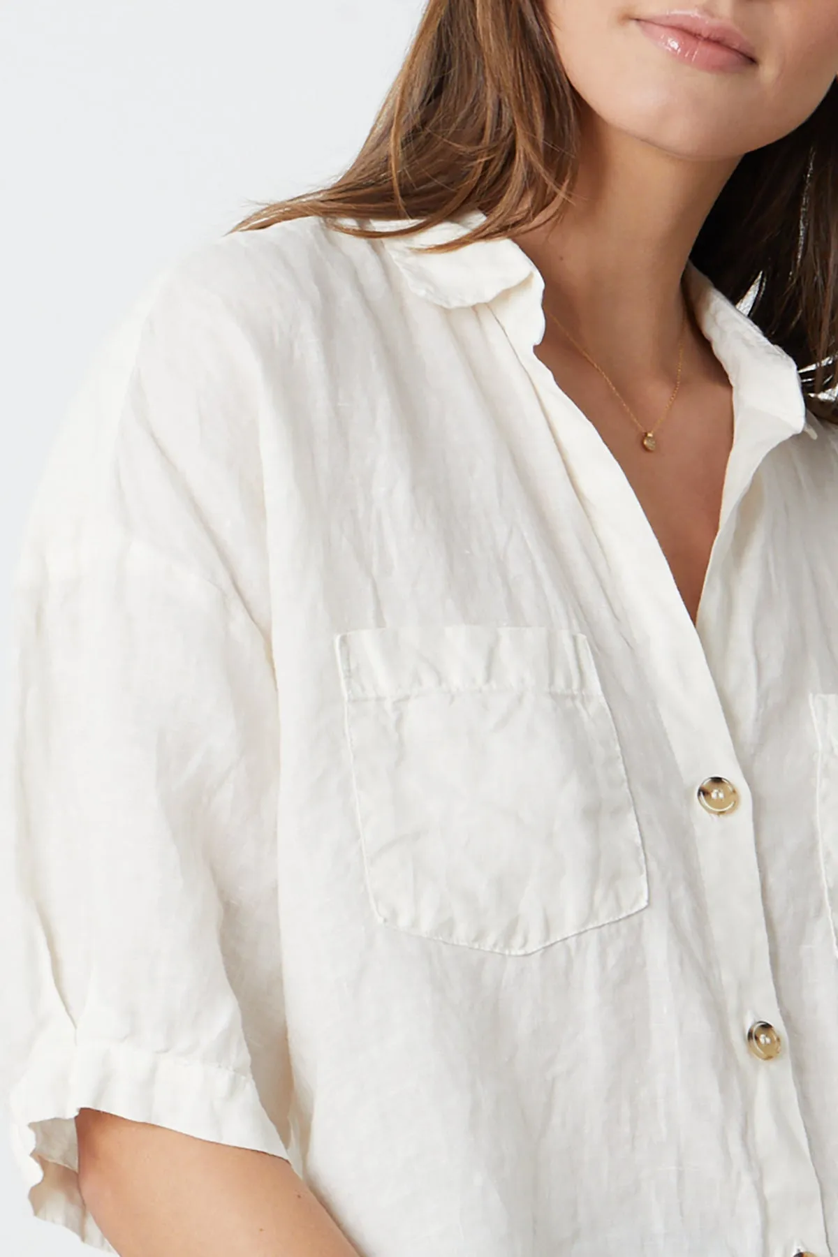 MARIA LINEN BUTTON-UP SHIRT