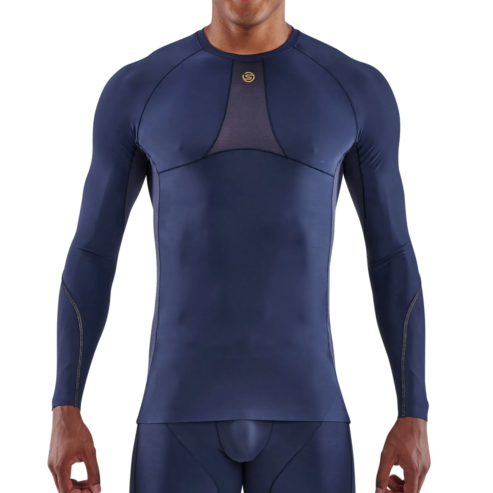 SKINS SERIES-5 MEN'S LONG SLEEVE TOP NAVY BLUE