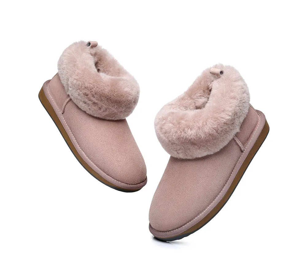 TARRAMARRA® UGG Women Sheepskin Wool Fluffy Collar Slippers Emmy