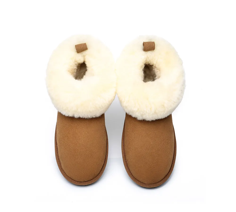 TARRAMARRA® UGG Women Sheepskin Wool Fluffy Collar Slippers Emmy