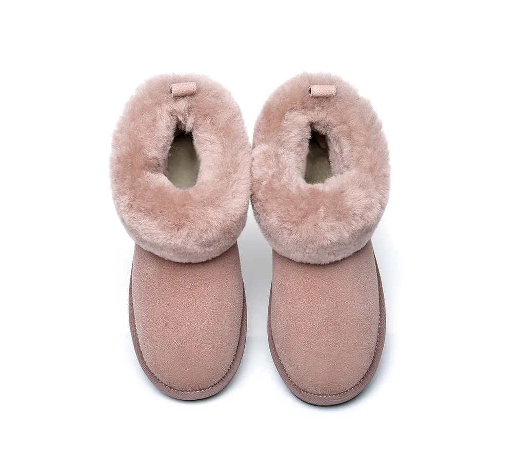 TARRAMARRA® UGG Women Sheepskin Wool Fluffy Collar Slippers Emmy