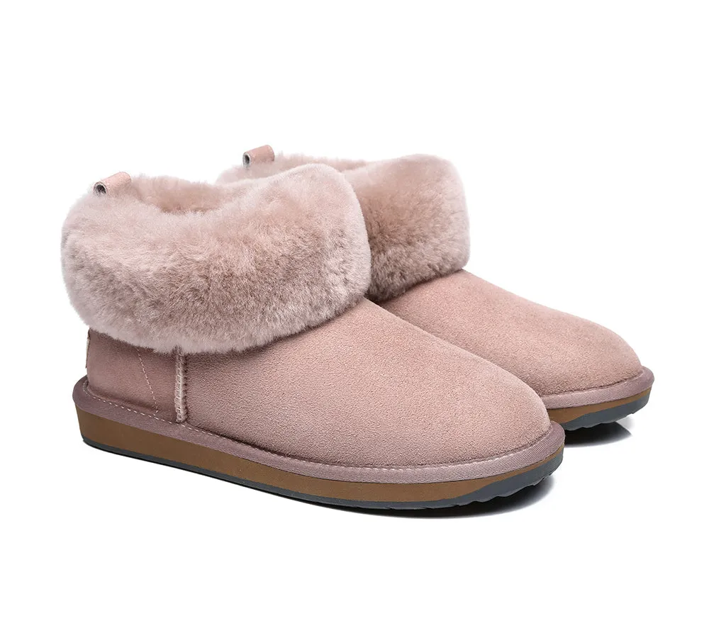 TARRAMARRA® UGG Women Sheepskin Wool Fluffy Collar Slippers Emmy