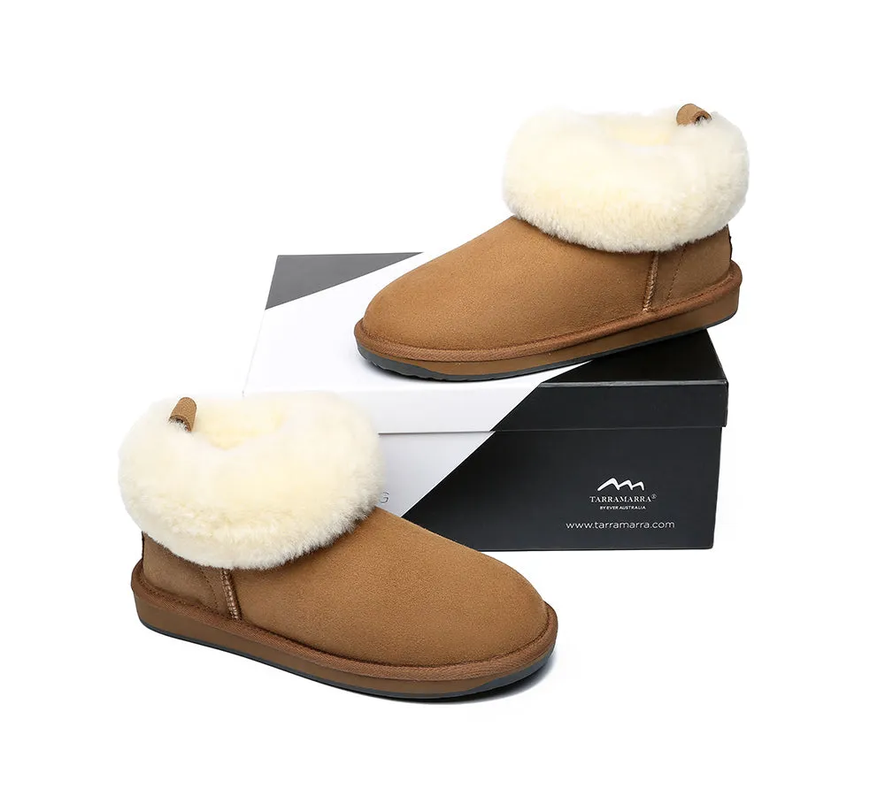 TARRAMARRA® UGG Women Sheepskin Wool Fluffy Collar Slippers Emmy