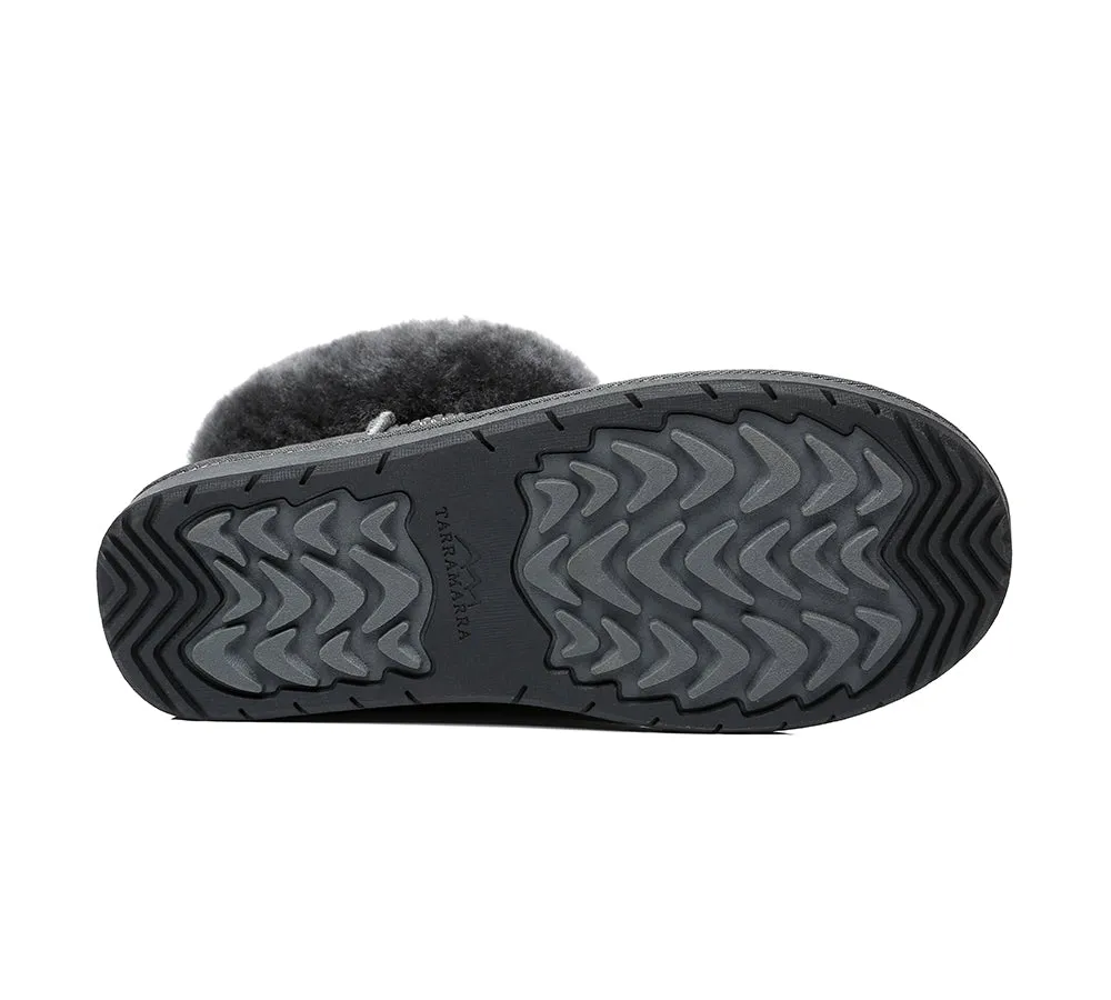 TARRAMARRA® UGG Women Sheepskin Wool Fluffy Collar Slippers Emmy