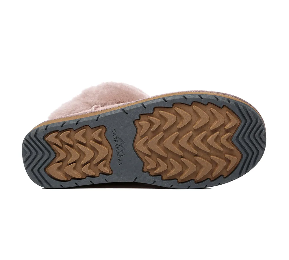 TARRAMARRA® UGG Women Sheepskin Wool Fluffy Collar Slippers Emmy