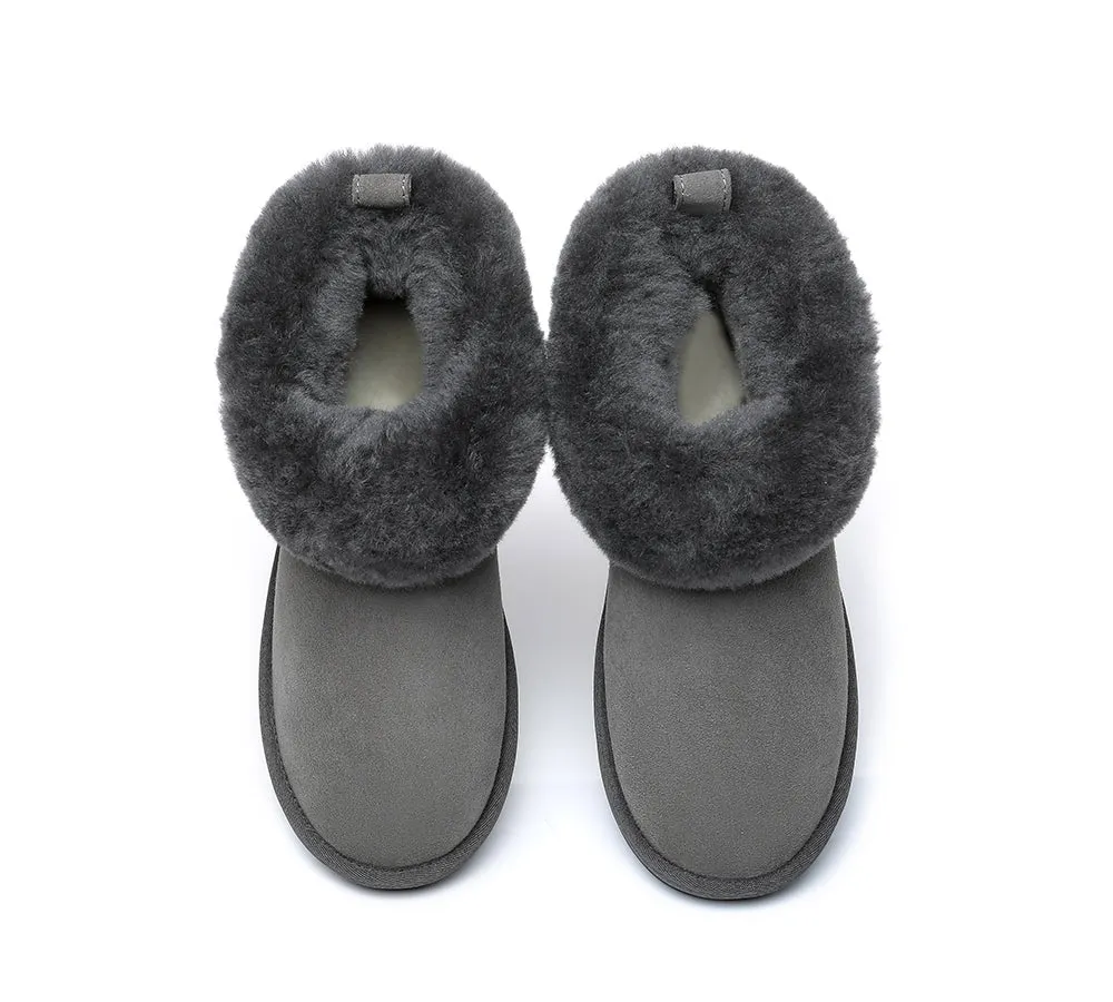 TARRAMARRA® UGG Women Sheepskin Wool Fluffy Collar Slippers Emmy