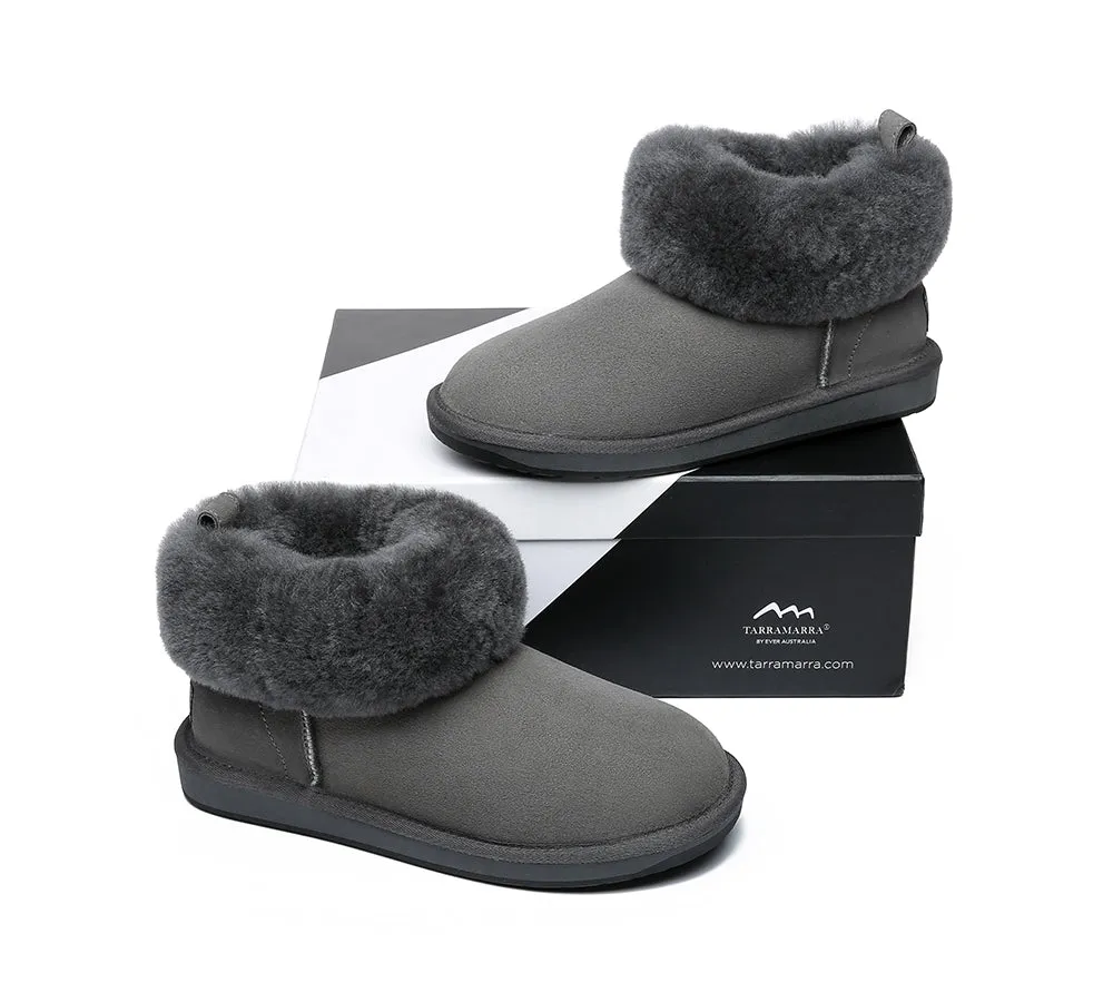 TARRAMARRA® UGG Women Sheepskin Wool Fluffy Collar Slippers Emmy