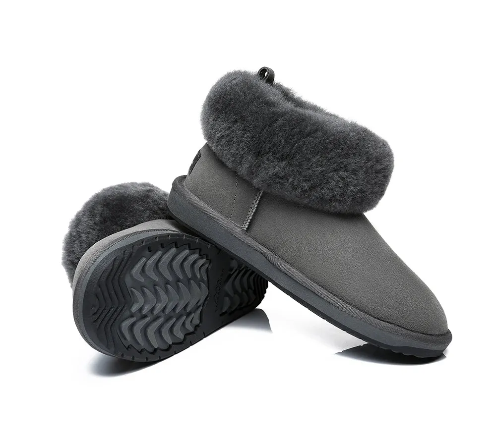TARRAMARRA® UGG Women Sheepskin Wool Fluffy Collar Slippers Emmy