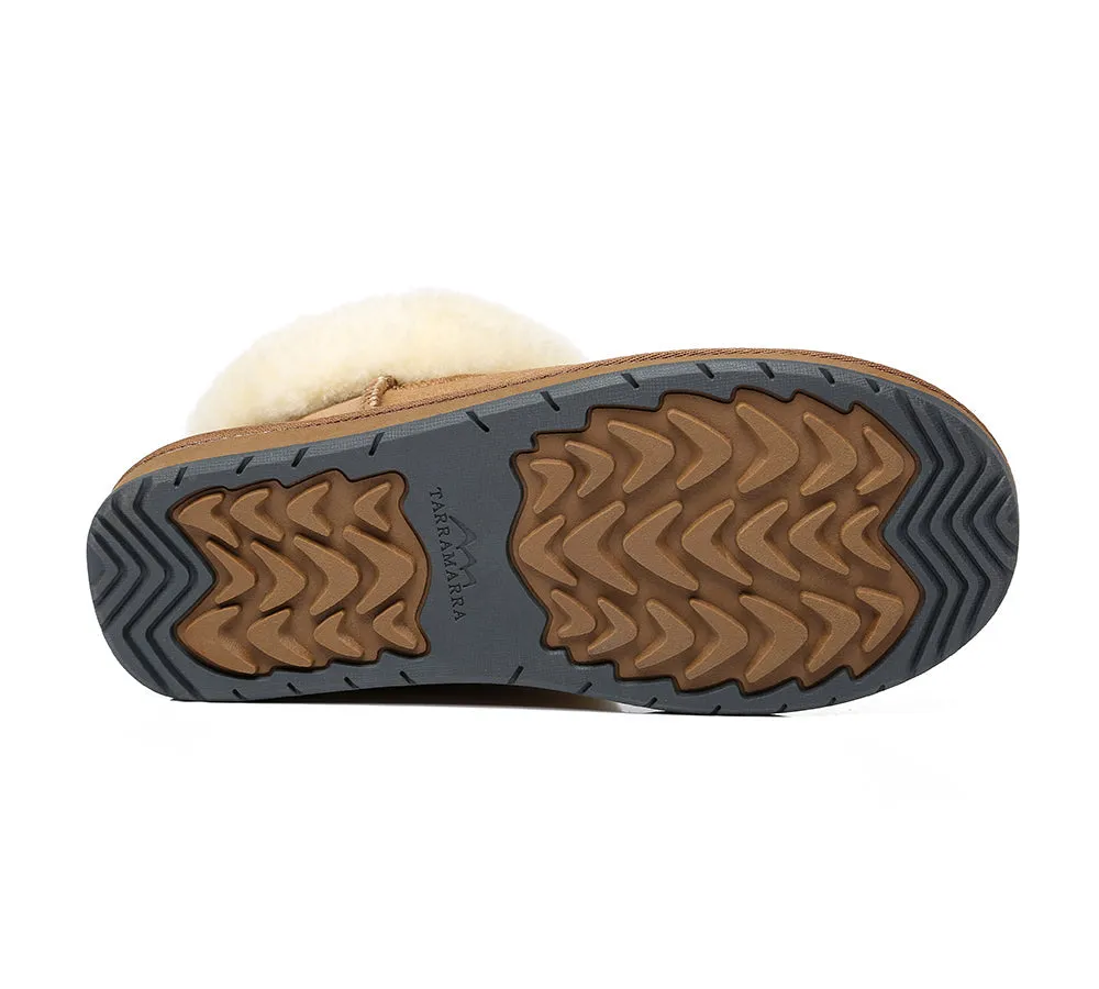 TARRAMARRA® UGG Women Sheepskin Wool Fluffy Collar Slippers Emmy
