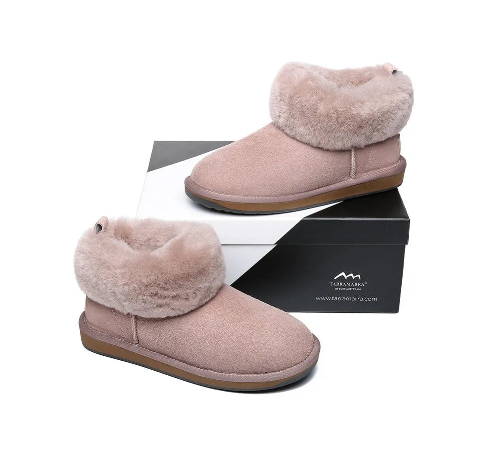 TARRAMARRA® UGG Women Sheepskin Wool Fluffy Collar Slippers Emmy