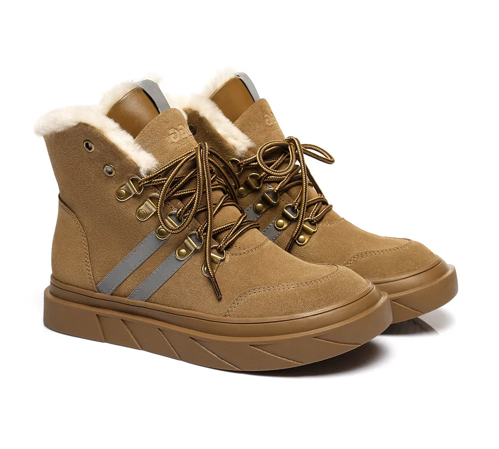 Urban UGG® Women Sheepskin Wool Lace Up Fashion Sneaker Boots Vicki