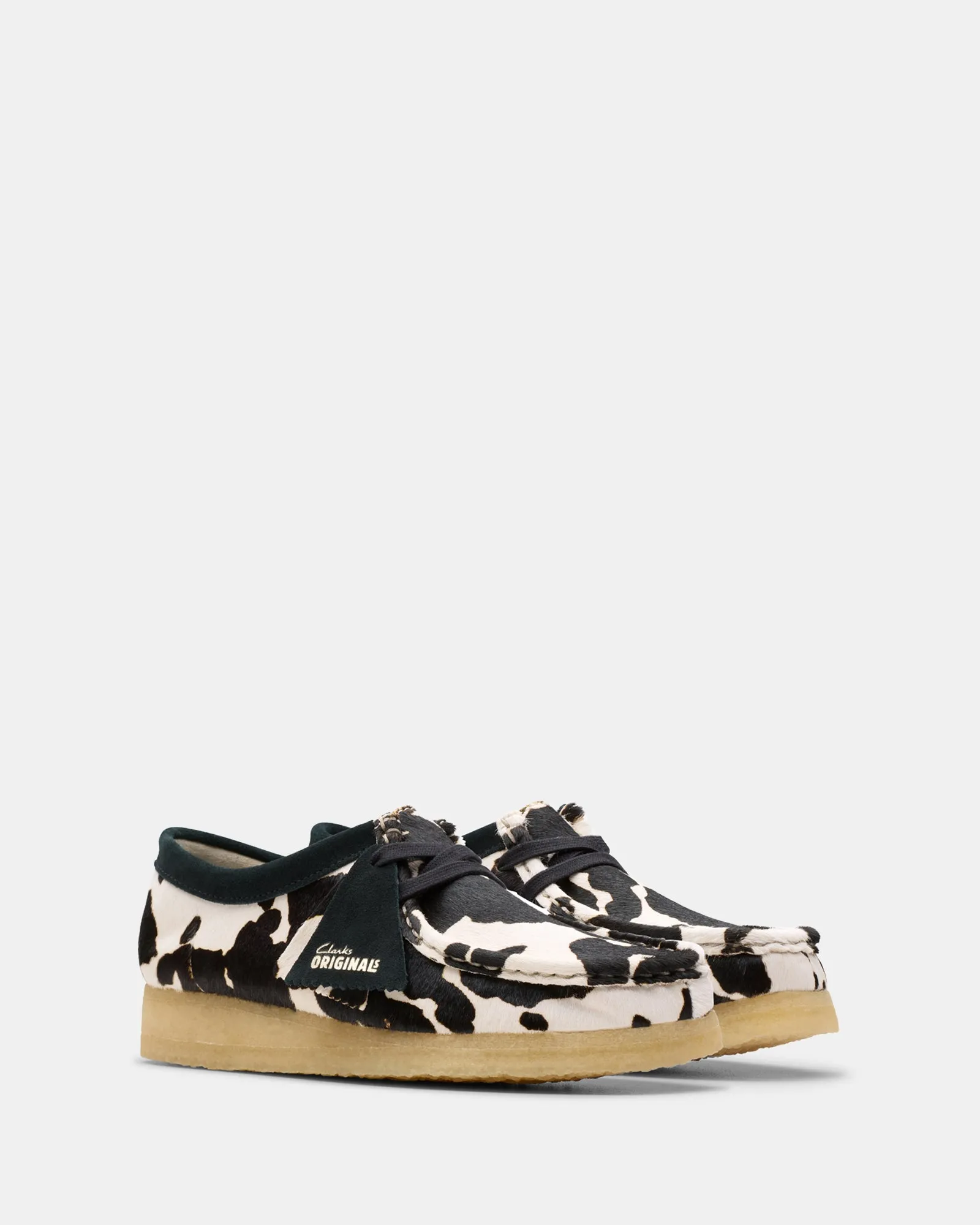 Wallabee. (W) Black Cow Print