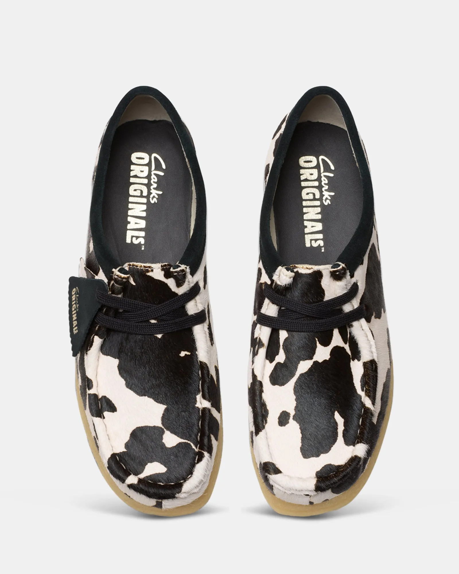 Wallabee. (W) Black Cow Print