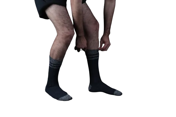 Wool Blended Crew Marled Men 2 Pair Pack Outdoor Hiking Socks