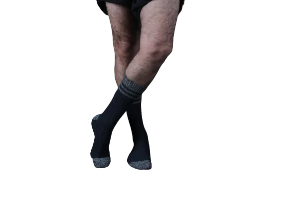 Wool Blended Crew Marled Men 2 Pair Pack Outdoor Hiking Socks