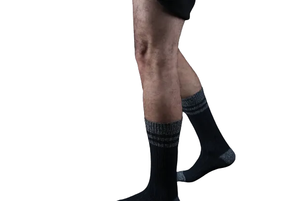 Wool Blended Crew Marled Men 2 Pair Pack Outdoor Hiking Socks