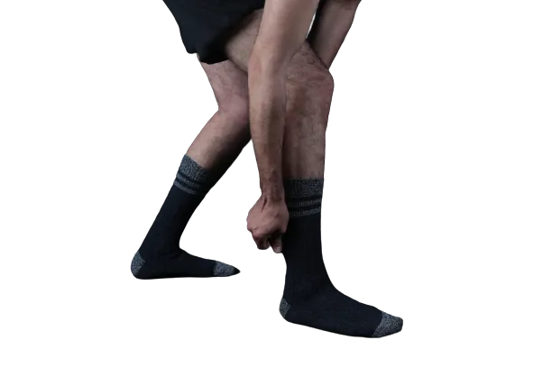 Wool Blended Crew Marled Men 2 Pair Pack Outdoor Hiking Socks